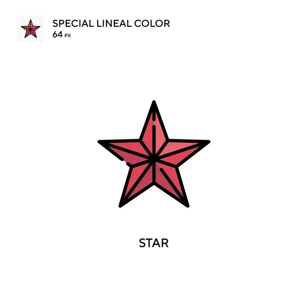 Ícone Cor Linear Star Special Modelo Design Símbolo Ilustração Para — Vetor de Stock