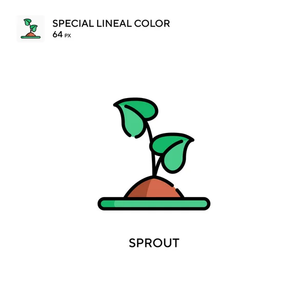 Sprout Icono Especial Color Lineal Plantilla Diseño Símbolo Ilustración Para — Vector de stock