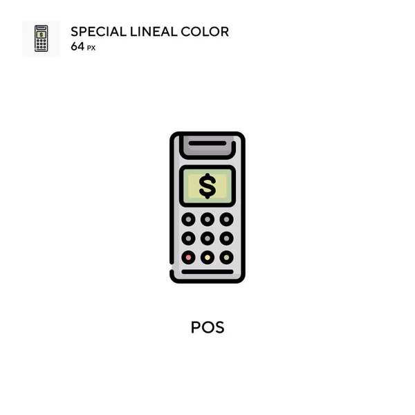 Pos Speciální Ikona Lineární Barvy Šablona Návrhu Symbolu Ilustrace Pro — Stockový vektor
