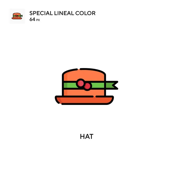 Hatt Special Linjal Färg Ikon Illustration Symbol Design Mall För — Stock vektor