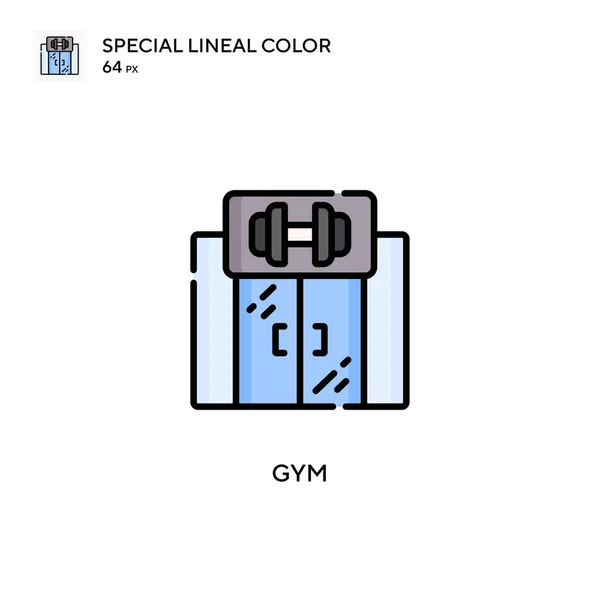 Gimnasio Icono Color Lineal Especial Plantilla Diseño Símbolo Ilustración Para — Vector de stock