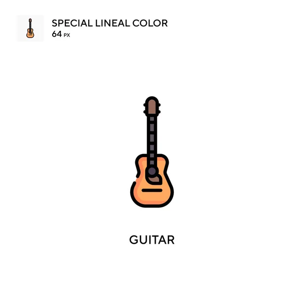 吉他手特殊线形彩色图标 Web移动Ui元素的说明性符号设计模板 关于可编辑笔画的完美色彩现代象形文字 — 图库矢量图片