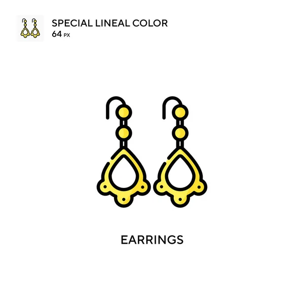 Anting Anting Ikon Warna Lineal Khusus Templat Desain Simbol Ilustrasi - Stok Vektor