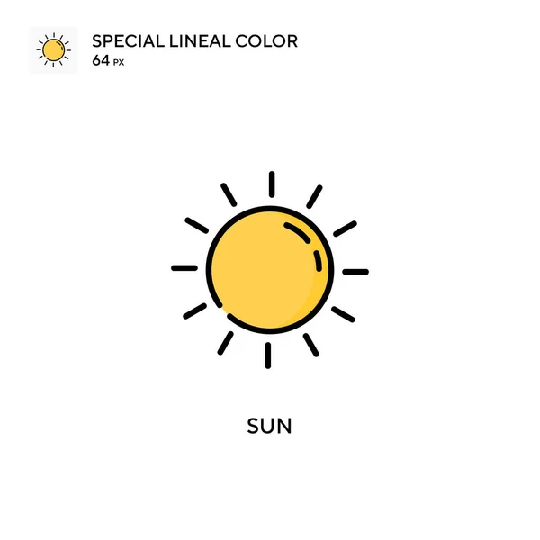Sun Special Lineal Renk Simgesi Web Mobil Ögesi Için Resimleme — Stok Vektör
