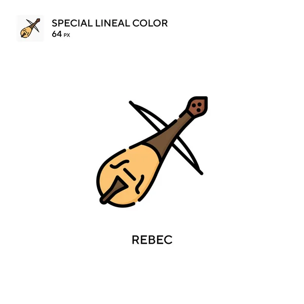Rebec Icono Especial Color Lineal Plantilla Diseño Símbolo Ilustración Para — Vector de stock