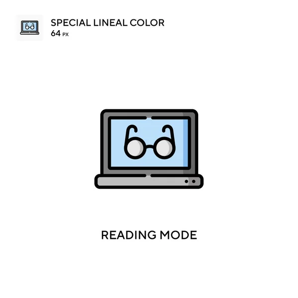 Modo Lectura Icono Color Lineal Especial Plantilla Diseño Símbolo Ilustración — Vector de stock