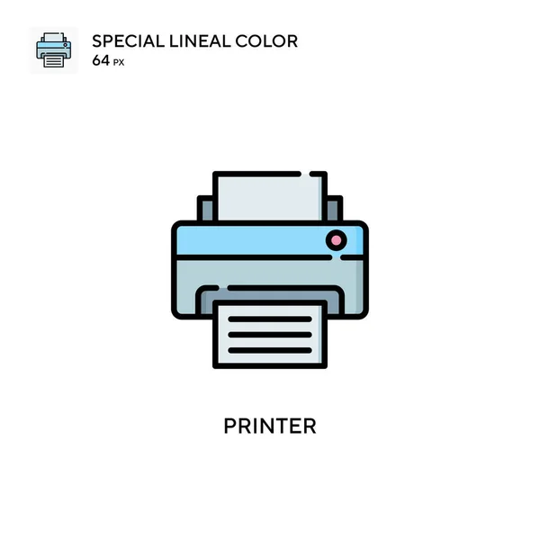 Impresora Icono Especial Color Lineal Plantilla Diseño Símbolo Ilustración Para — Vector de stock