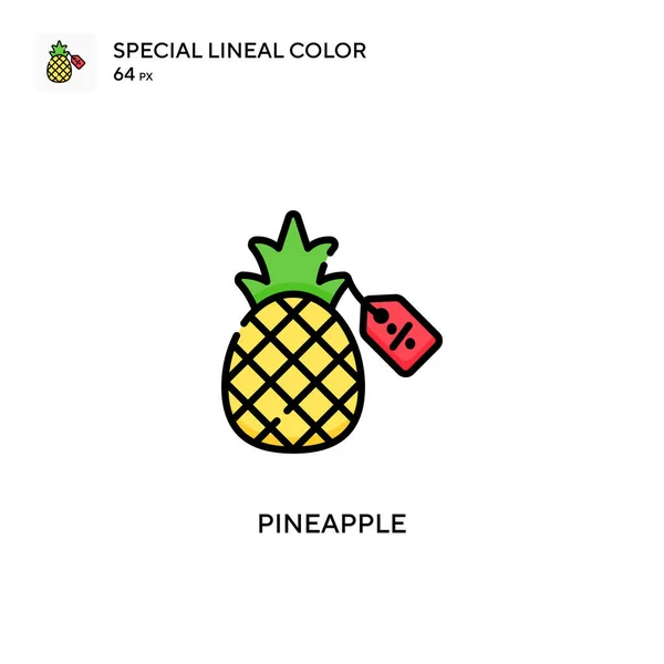 Piña Icono Especial Color Lineal Plantilla Diseño Símbolo Ilustración Para — Archivo Imágenes Vectoriales