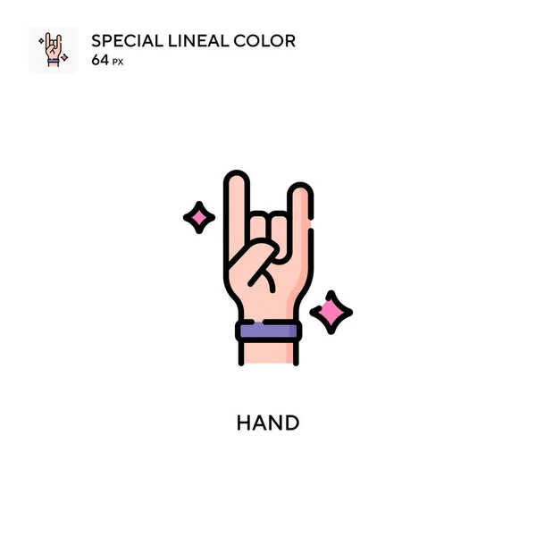 Icono Color Lineal Hand Special Plantilla Diseño Símbolo Ilustración Para — Vector de stock