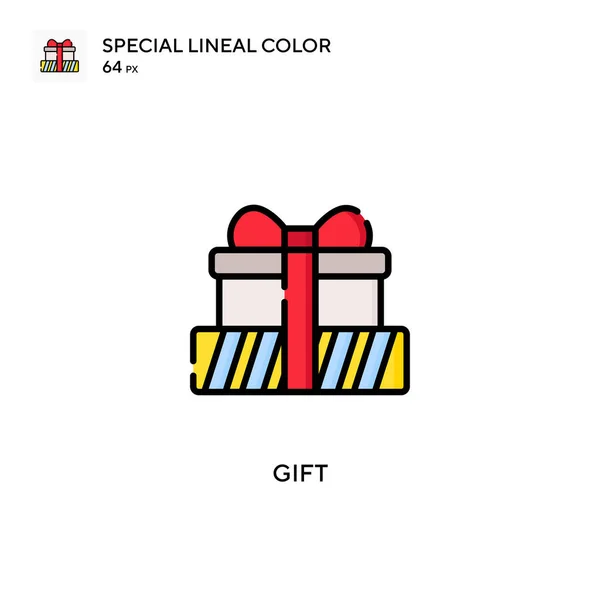 Cadeau Speciale Lineal Kleur Icoon Illustratie Symbool Ontwerp Sjabloon Voor — Stockvector