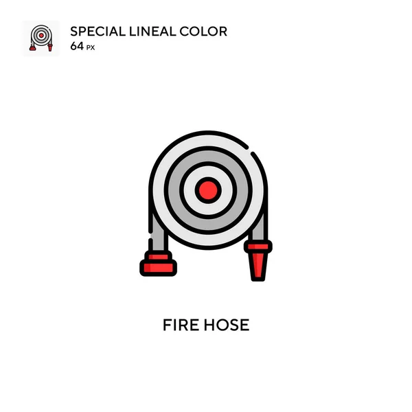 Manguera Incendios Icono Color Lineal Especial Plantilla Diseño Símbolo Ilustración — Vector de stock