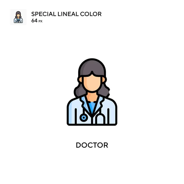 Doctor Especial Icono Color Lineal Plantilla Diseño Símbolo Ilustración Para — Vector de stock