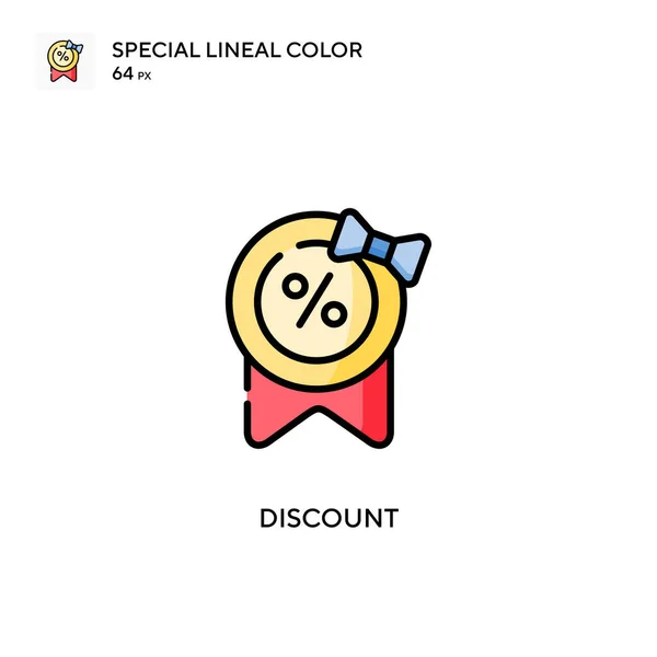 Descuento Especial Icono Color Lineal Plantilla Diseño Símbolo Ilustración Para — Vector de stock