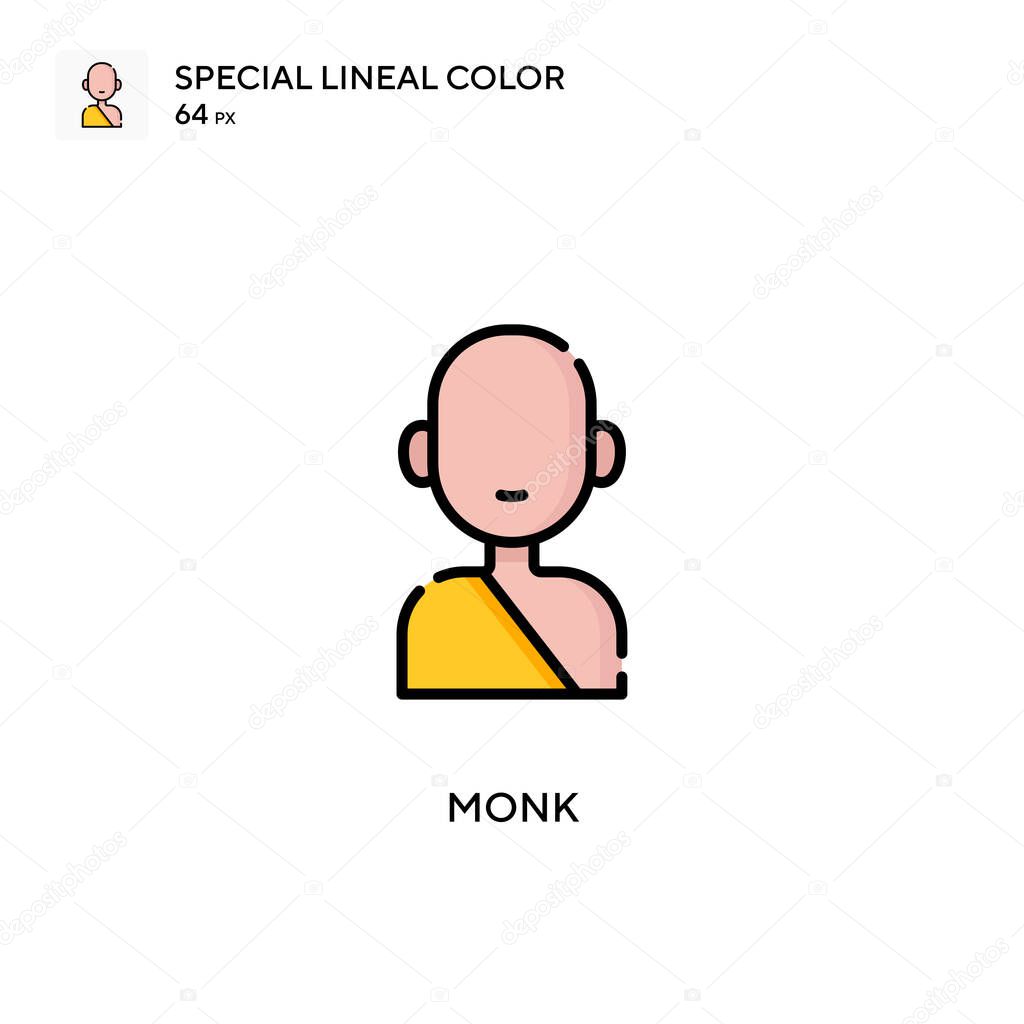 Monk Special lineal color icon. Illustration symbol design template for web mobile UI element. Perfect color modern pictogram on editable stroke.