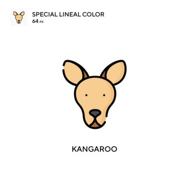 Kanguru Özel Çizgisel Renk Simgesi. Web mobil UI ögesi için resimleme sembolü tasarım şablonu. Düzenlenebilir vuruş üzerine mükemmel renk modern pictogram.
