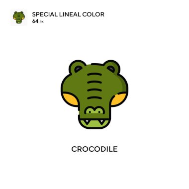 Timsah özel renk simgesi. Web mobil UI ögesi için resimleme sembolü tasarım şablonu. Düzenlenebilir vuruş üzerine mükemmel renk modern pictogram.