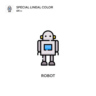 Robot Özel Renk Simgesi. Web mobil UI ögesi için resimleme sembolü tasarım şablonu. Düzenlenebilir vuruş üzerine mükemmel renk modern pictogram.