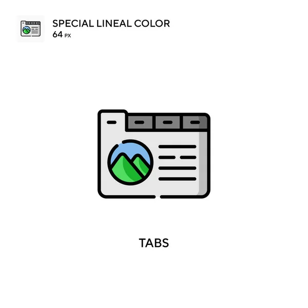 Pestañas Icono Especial Color Lineal Plantilla Diseño Símbolo Ilustración Para — Vector de stock