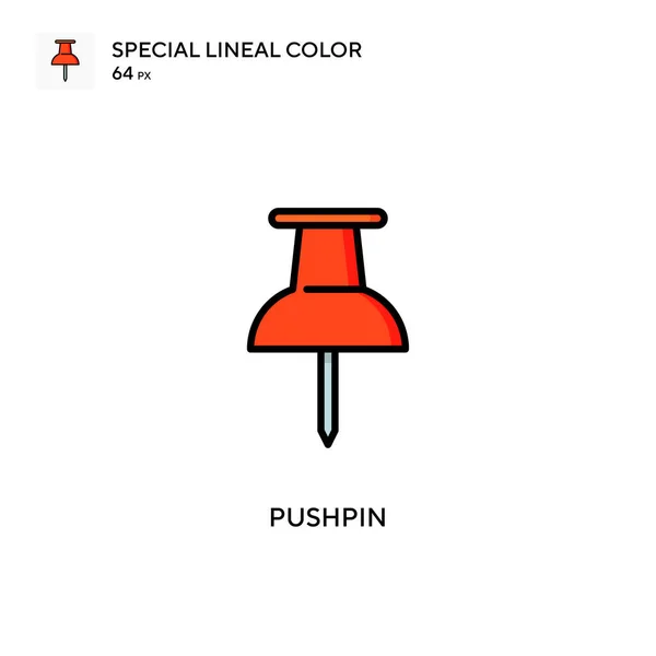 Pushpin Ícone Cor Linear Especial Modelo Design Símbolo Ilustração Para —  Vetores de Stock