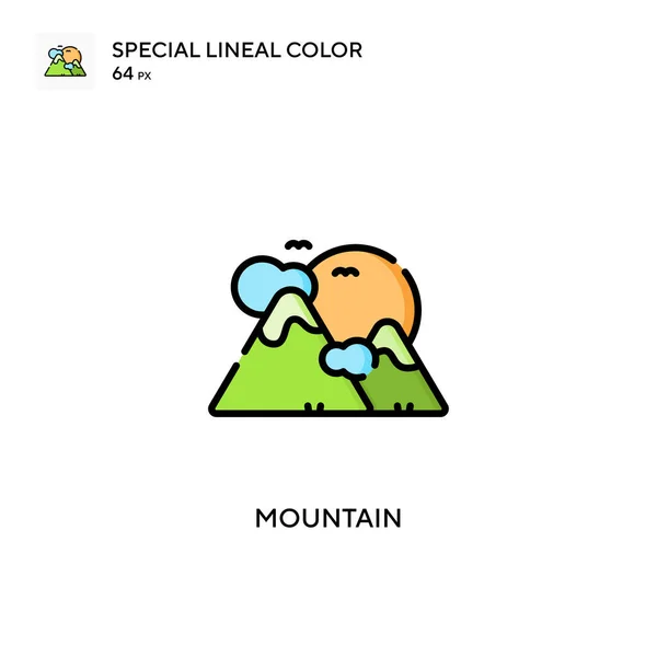 Mountain Special Icono Color Lineal Plantilla Diseño Símbolo Ilustración Para — Vector de stock