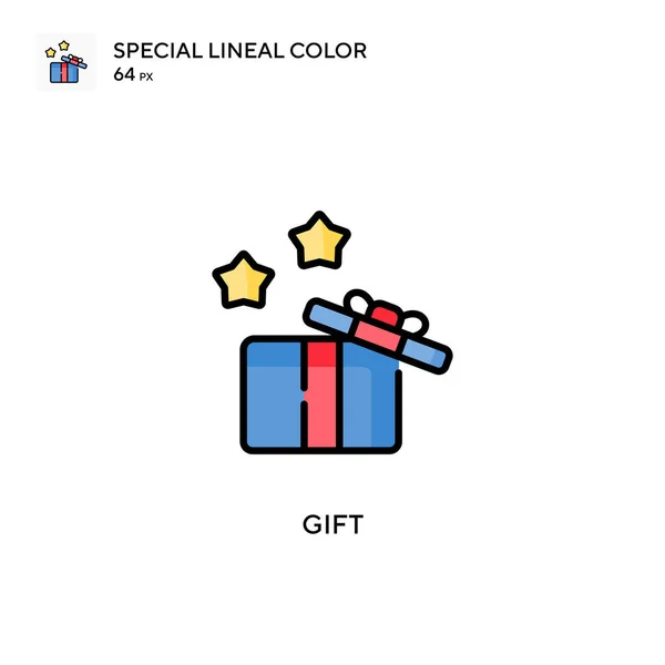 Cadeau Speciale Lineal Kleur Icoon Illustratie Symbool Ontwerp Sjabloon Voor — Stockvector