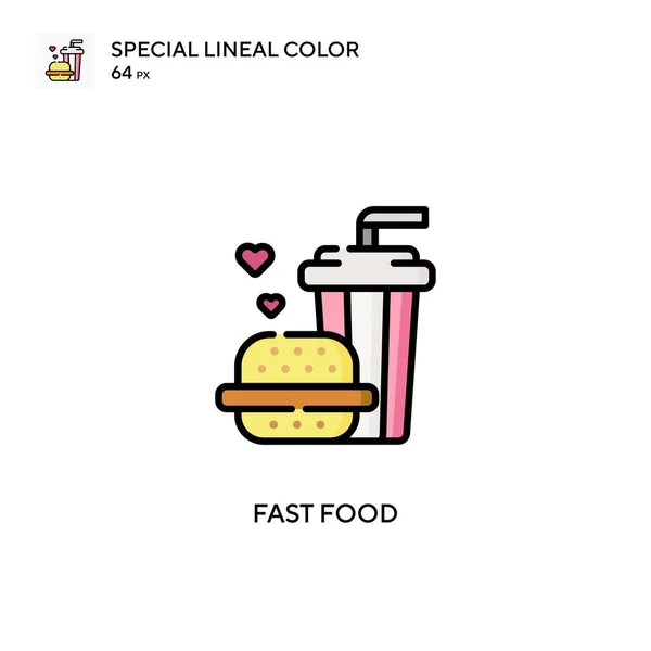 Fast Food Ícone Cor Linear Especial Modelo Design Símbolo Ilustração — Vetor de Stock