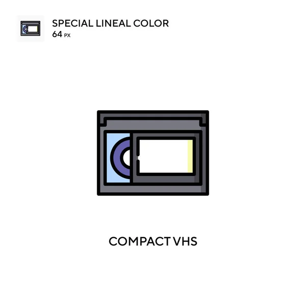 Compact Vhs Ícone Cor Linear Especial Modelo Design Símbolo Ilustração — Vetor de Stock