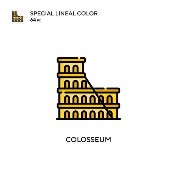 Colisée Icône Spéciale Couleur Linéaire Modèle Conception Symbole Illustration Pour — Image vectorielle