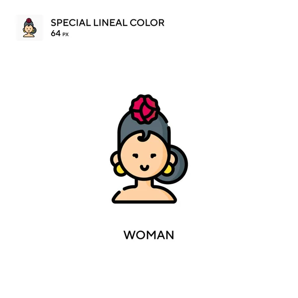 Mujer Especial Icono Color Lineal Plantilla Diseño Símbolo Ilustración Para — Archivo Imágenes Vectoriales