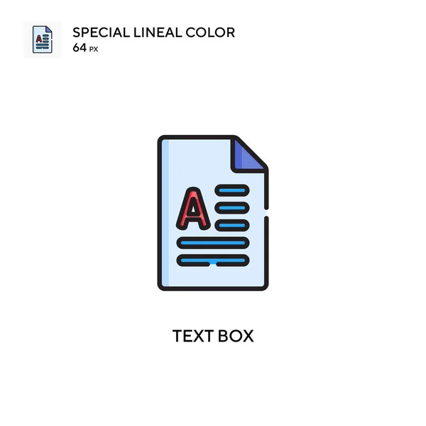 Caixa Texto Ícone Cor Linear Especial Modelo Design Símbolo Ilustração — Vetor de Stock