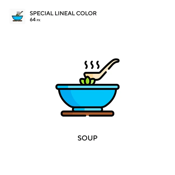 Soup Special Lineal 아이콘 디자인 모바일 요소를 템플릿 스트로크에 — 스톡 벡터