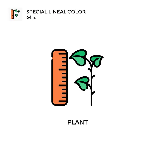 Plantera Speciella Linjal Färg Ikon Illustration Symbol Design Mall För — Stock vektor