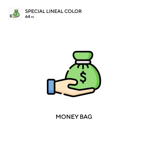 Torba Pieniądze Specjalna Ikona Koloru Linii Wzór Symbolu Ilustracji Dla — Wektor stockowy