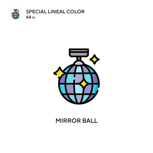 Espejo Bola Icono Especial Color Lineal Plantilla Diseño Símbolo Ilustración — Vector de stock