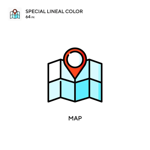 Mapa Ícone Cor Linear Especial Modelo Design Símbolo Ilustração Para — Vetor de Stock