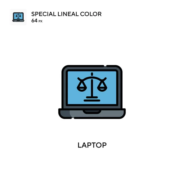 Laptop Icono Color Lineal Especial Plantilla Diseño Símbolo Ilustración Para — Vector de stock