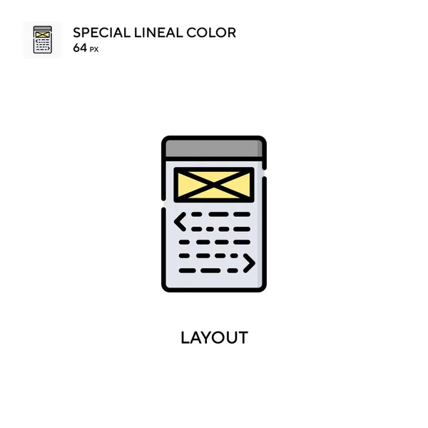 Layout Special Linjal Färg Ikon Illustration Symbol Design Mall För — Stock vektor