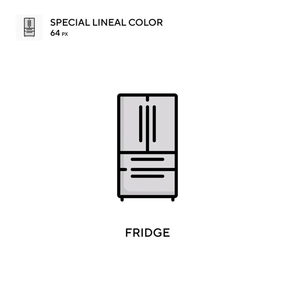 Frigo Icône Spéciale Couleur Linéaire Modèle Conception Symbole Illustration Pour — Image vectorielle