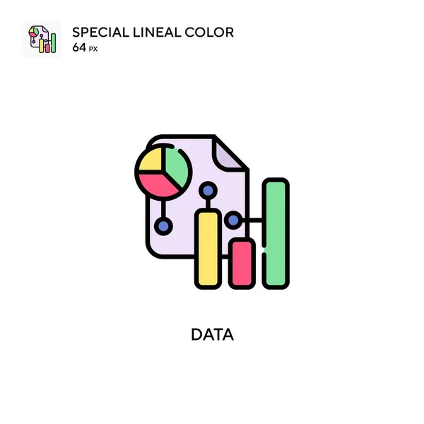 数据特殊的直线颜色图标 Web移动Ui元素的说明性符号设计模板 关于可编辑笔画的完美色彩现代象形文字 — 图库矢量图片