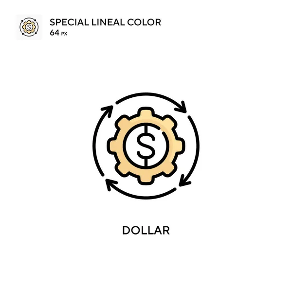Dollaro Speciale Icona Colori Lineari Illustrazione Modello Design Simbolo Elemento — Vettoriale Stock