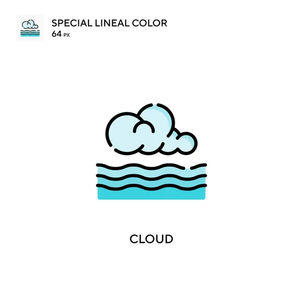 Cloud Speciální Ikona Lineární Barvy Šablona Návrhu Symbolu Ilustrace Pro — Stockový vektor