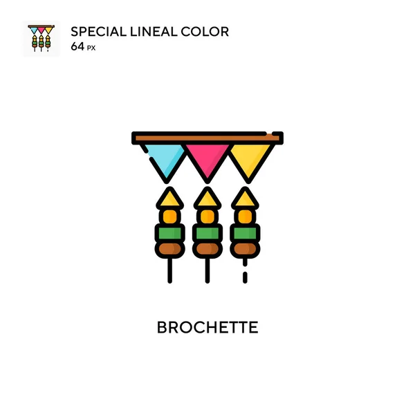 Brochette Ícone Cor Linear Especial Modelo Design Símbolo Ilustração Para —  Vetores de Stock