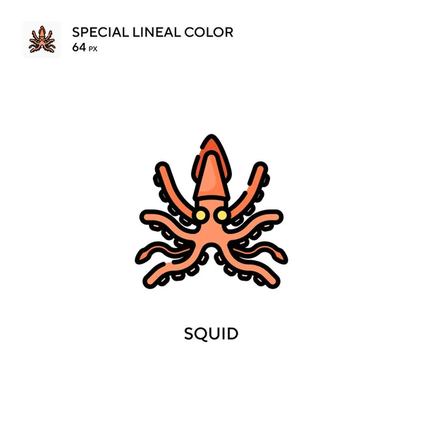 Squid Special Lineal Color Icoon Illustratie Symbool Ontwerp Sjabloon Voor — Stockvector