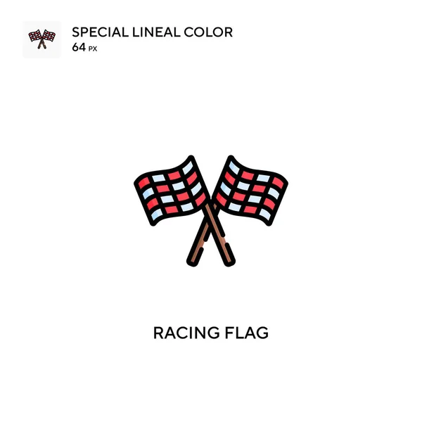 Bandiera Corsa Speciale Icona Colori Lineare Illustrazione Modello Design Simbolo — Vettoriale Stock