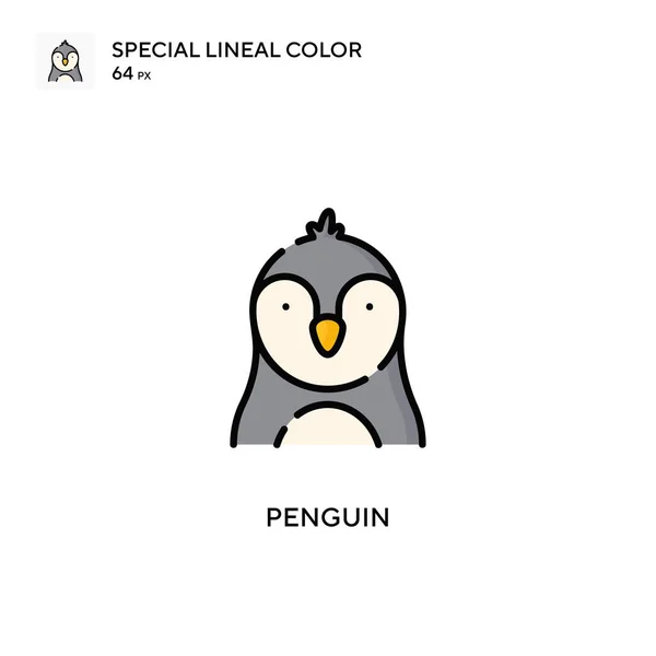 Icono Color Lineal Penguin Special Plantilla Diseño Símbolo Ilustración Para — Archivo Imágenes Vectoriales