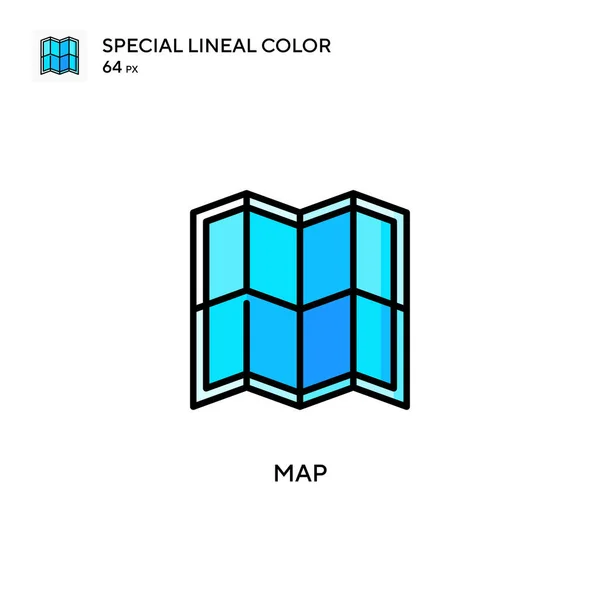 Mapa Icono Especial Color Lineal Plantilla Diseño Símbolo Ilustración Para — Vector de stock