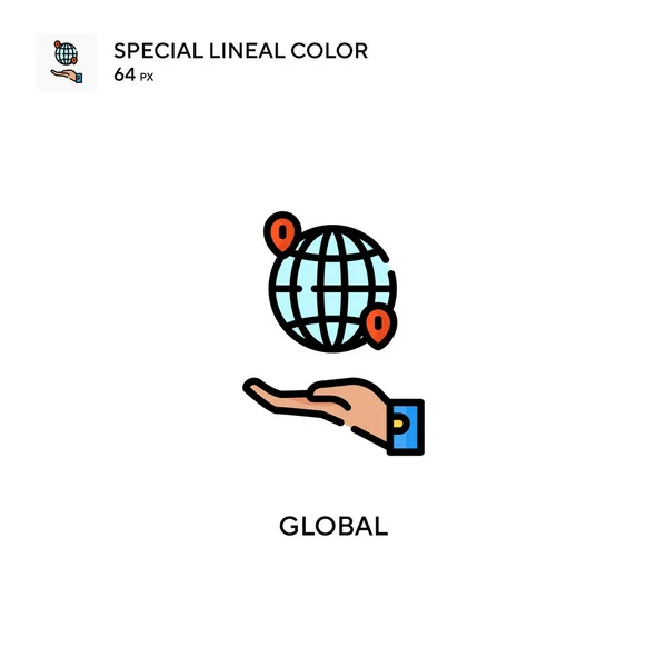 全球特殊线形彩色图标 Web移动Ui元素的说明性符号设计模板 关于可编辑笔画的完美色彩现代象形文字 — 图库矢量图片