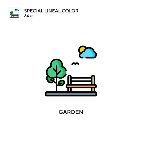 Garden Special Lineal Renk Ikonu Web Mobil Ögesi Için Resimleme — Stok Vektör