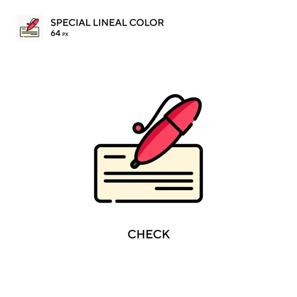 Compruebe Icono Especial Color Lineal Plantilla Diseño Símbolo Ilustración Para — Vector de stock