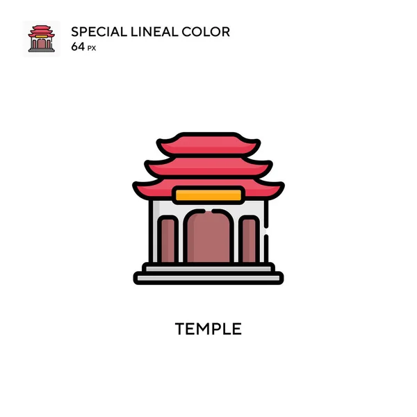 Temple Special Lineal Color Icon Šablona Návrhu Symbolu Ilustrace Pro — Stockový vektor
